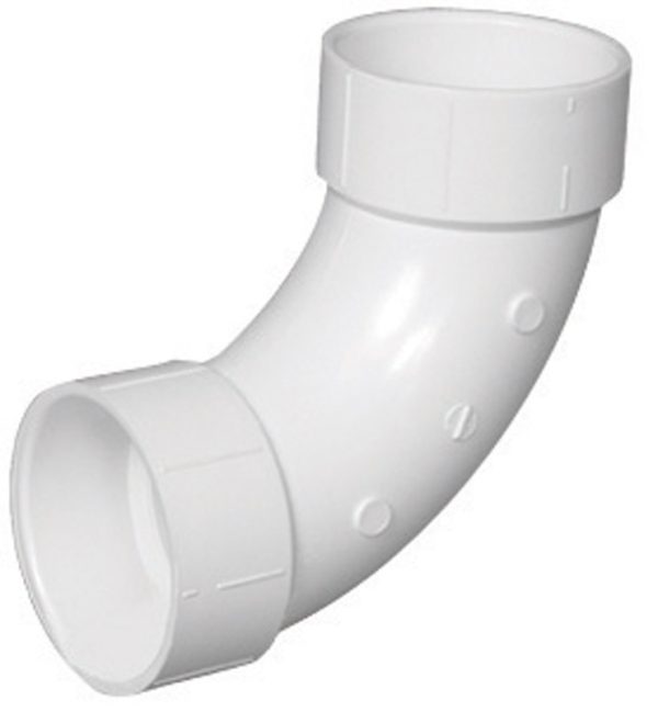 Charlotte Pipe Schedule 40 4 in. Hub X 4 in. D Hub PVC Long Sweep Elbow