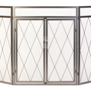 Panacea Open Hearth Black Antique Steel Fireplace Screen