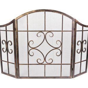 Panacea Open Hearth Brown Brushed Steel Fireplace Screen