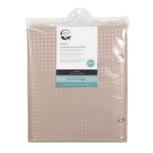 Zenna Home 72 in. H X 70 in. W Taupe Waffle Shower Curtain Liner Fabric