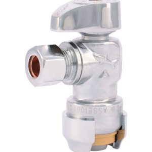 SharkBite 1/2 in. Compression X 3/8 in. Compression Brass Angle Stop Valve