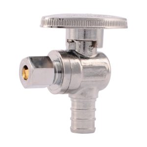 SharkBite 1/2 in. PEX Barb Compression Brass Quarter Turn Angle Stop Valve