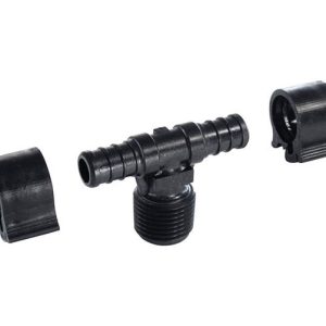 Flair-It PEXLock 1/2 in. MPT X 1/2 in. D MPT PEX Tee with Clamps