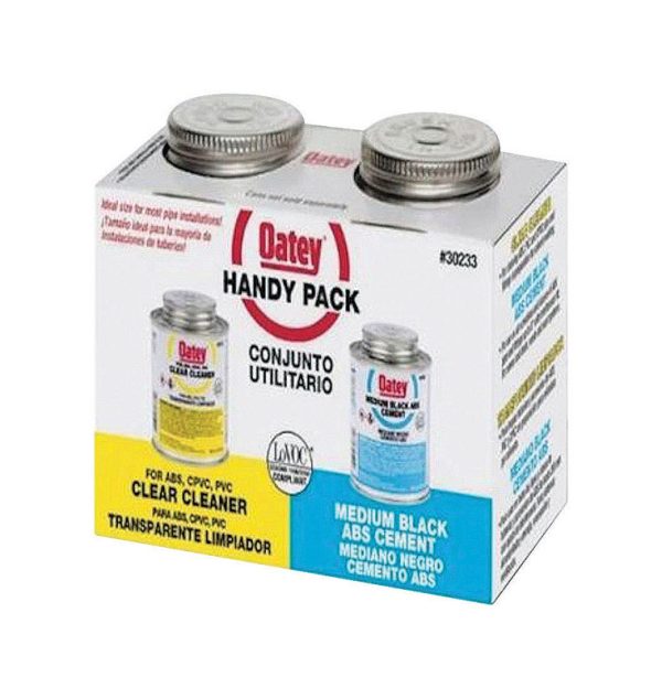 Oatey Handy Pack Clear/Black Cement and Cleaner For ABS 2 pk