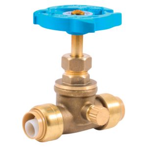 SharkBite 1/2 in. PTC X 1/2 in. Brass Stop Valve with Drain