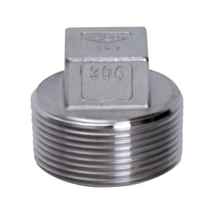 Smith-Cooper 1-1/4 in. MPT Stainless Steel Square Head Plug