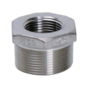 Smith-Cooper 1-1/4 in. MPT X 1 in. D FPT Stainless Steel Hex Bushing