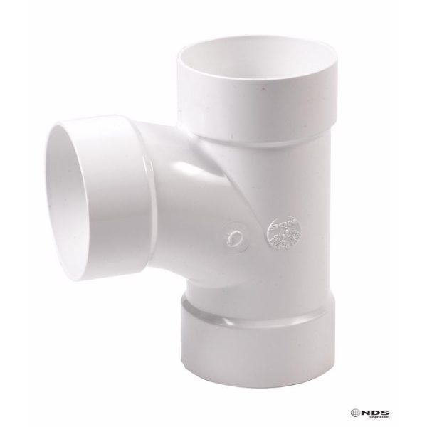 NDS Schedule 35 4 in. Hub each X 4 in. D Hub PVC Sanitary Tee