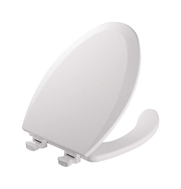 Bemis Elongated White Molded Wood Toilet Seat