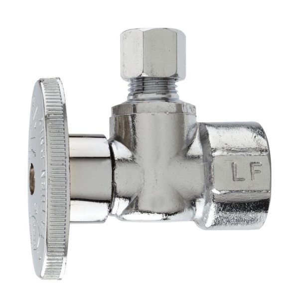Plumb Pak 1/2 in. FIP in. X 1/4 in. Compression Brass Angle Valve