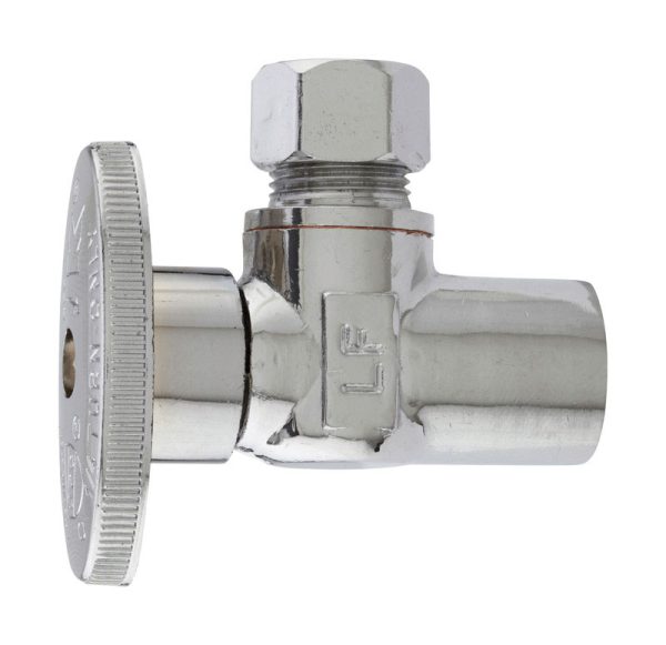 Plumb Pak 1/2 in. Sweat in. X 3/8 in. Compression Brass Angle Valve