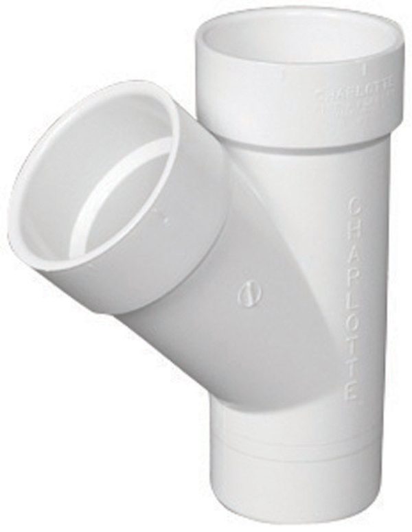 Charlotte Pipe Schedule 40 3 in. Hub X 3 in. D Hub PVC Street Wye