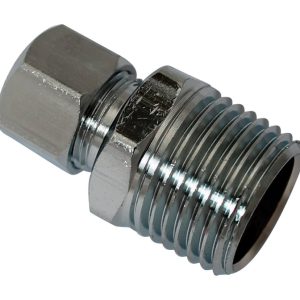 Plumb Pak 1/2 in. MIP X 3/8 in. D Compression Brass Straight Connector
