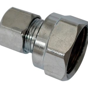Plumb Pak 1/2 in. FIP X 3/8 in. D Compression Brass Straight Connector