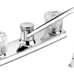 Keeney Belanger Two Handle Chrome Kitchen Faucet Side Sprayer Included