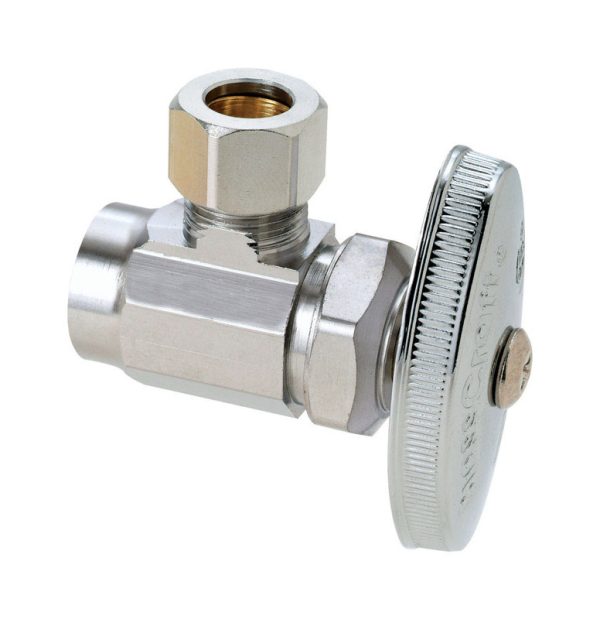 BrassCraft Plumb Shop 1/2 in. Sweat X 3/8 in. Compression Brass Angle Valve