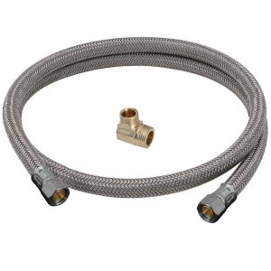 BrassCraft Speedi Plumb Plus 3/8 in. Compression X 3/8 in. D Compression 48 ft. Steel Dishwasher Sup
