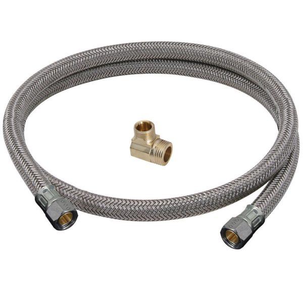 BrassCraft Speedi Plumb Plus 3/8 in. Compression X 3/8 in. D Compression 48 ft. Steel Dishwasher Sup