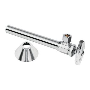 BrassCraft 1/2 in. Sweat X 3/8 in. D Compression Brass Valve with Extension Tube 5 in. L