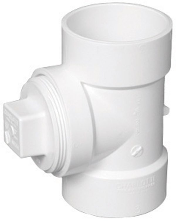 Charlotte Pipe 3 in. Hub X 3 in. D Hub PVC Cleanout Tee