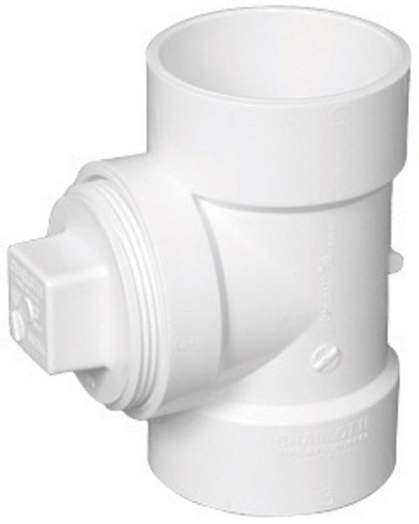 Charlotte Pipe 4 in. Hub X 4 in. D Hub PVC Cleanout Tee
