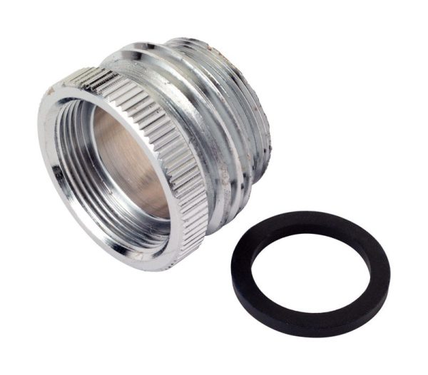 BrassCraft Dual Thread 55/64 in. -27 F x 3/4 in. Male x 55/64 in. -27 Male Chrome Plated Aerator Ada