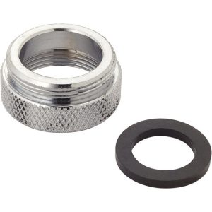 BrassCraft Dual Thread 3/4 in.-27F x 55/64 in.-27M Chrome Aerator Adapter