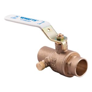 Watts 3/4 in. Brass Sweat Ball Valve with Drain Full Port