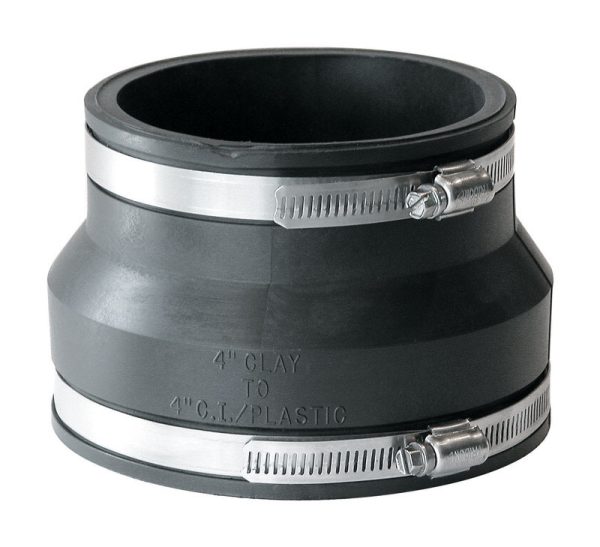 Fernco Schedule 40 4 in. Hub each X 4 in. D Hub PVC Flexible Coupling 1 pk