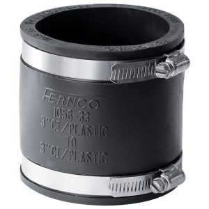 Fernco Schedule 40 3 in. Hub X 3 in. D Hub PVC Flexible Coupling 1 pk