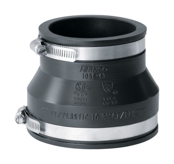 Fernco Schedule 40 4 in. Hub X 3 in. D Hub PVC Flexible Coupling 1 pk