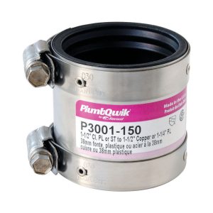 Fernco Schedule 40 1-1/2 in. Hub X 1-1/4 in. D Hub Neoprene Rubber 1 pk