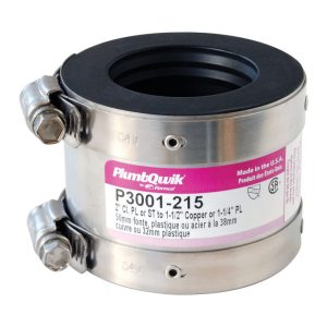 Fernco Schedule 40 2 in. Hub X 1-1/2 in. D Neoprene Rubber Shielded Coupling 1 pk