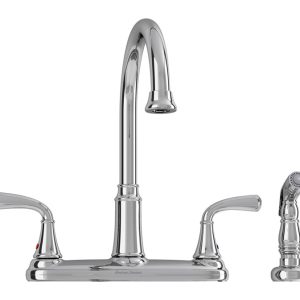American Standard Tinley Two Handle Chrome Kitchen Faucet Side Sprayer Included