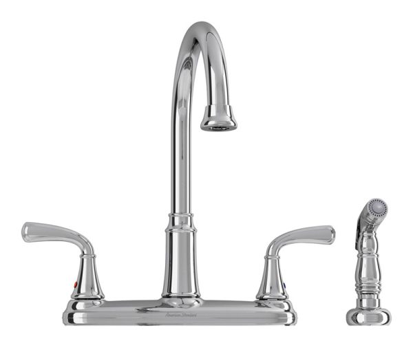 American Standard Tinley Two Handle Chrome Kitchen Faucet Side Sprayer Included