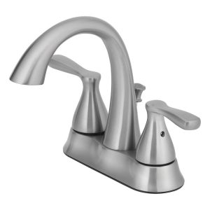 OakBrook Brushed Nickel Two-Handle Bathroom Sink Faucet 4 in.