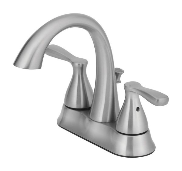 OakBrook Brushed Nickel Two-Handle Bathroom Sink Faucet 4 in.