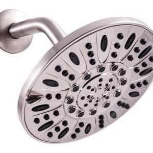 OakBrook Brushed Nickel PVC 3 settings Wallmount Showerhead 1.8 gpm