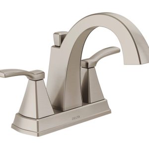 Delta Stainless Steel Pop-up Bathroom Sink Faucet 4 in.