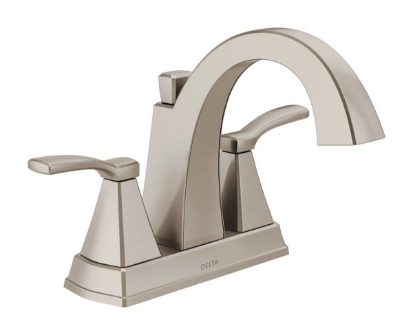 Delta Stainless Steel Pop-up Bathroom Sink Faucet 4 in.