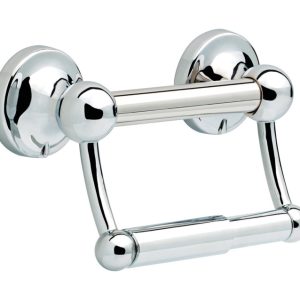 Delta 5 in. L Polished Chrome Stainless Steel Toilet Paper Holder with Assist Bar