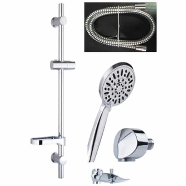 OakBrook Chrome Plastic 3 settings Showerhead With Slide Bar 1.8 gpm