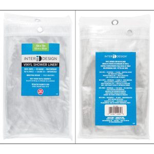 iDesign 72 in. H X 72 in. W Clear Shower Curtain Liner Vinyl