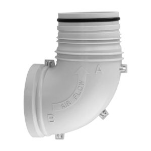 Imperial Quick Connect 4 in. L X 4 in. D Silver/White Plastic 90 Degree Dryer Connector Elbow