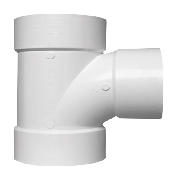 Charlotte Pipe Schedule 40 4 in. Hub X 4 in. D Hub PVC Sanitary Tee