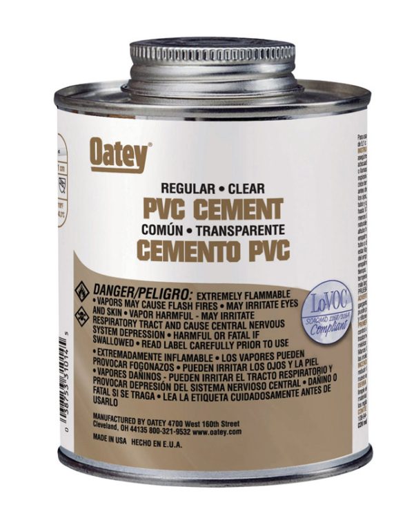 Oatey Clear Cement For PVC 32 oz