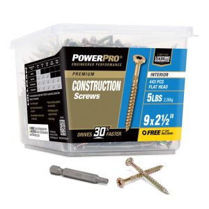 Hillman Power Pro No. 9 X 2-1/2 in. L Star Yellow Zinc Wood Screws 5 lb 501 pk