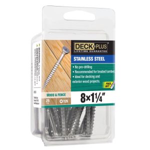 Hillman No. 8 X 1-1/4 in. L Square Flat Head Deck Screws 25 pk