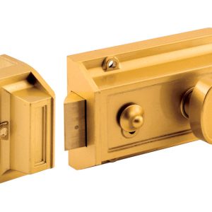 Prime-Line Defender Security Brushed Brass Diecast Night Latch