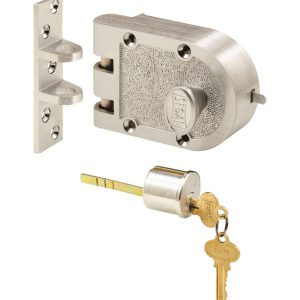 Prime-Line Segal Brushed Chrome Solid Bronze Alloy Single Cylinder Deadbolt